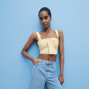 Zara “Cropped Gingham Top”